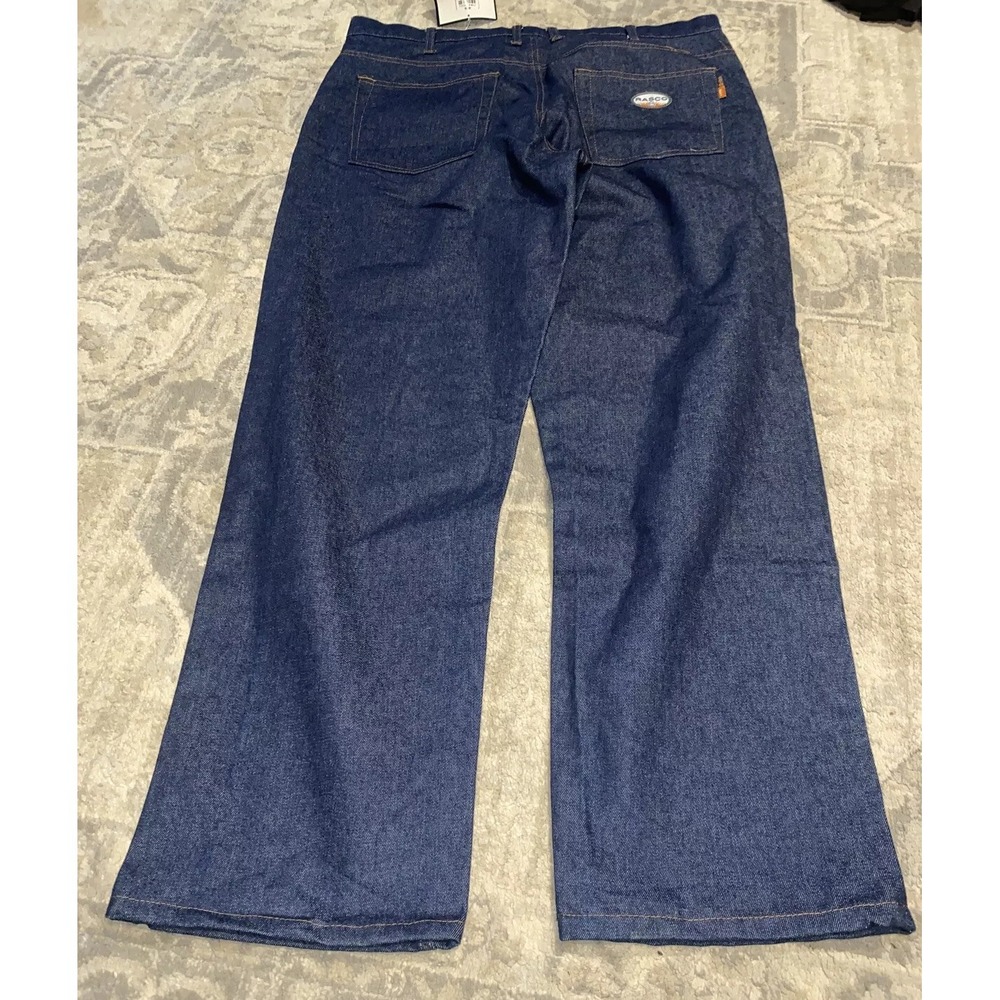 New Rasco Mens FR Work Jeans‎ Blue Flame Resistant Dark Pockets Denim 38 X 34